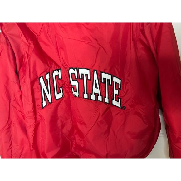 Vintage 1990's Era NC State Red Hooded puffer Jacket With Logo Graphic Large - Picture 5 of 8